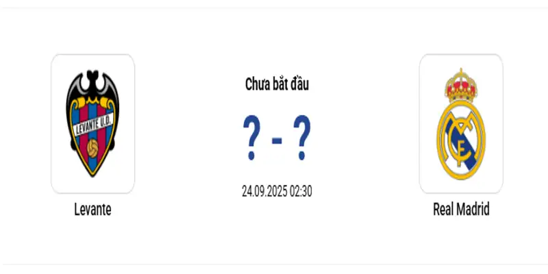 Levante vs Real Madrid 2h30 ngày 24/9/2025